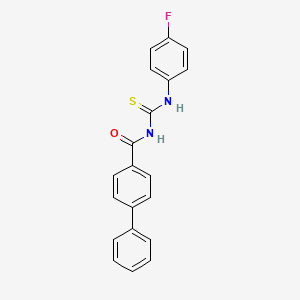 molecular formula C20H15FN2OS B3713916 N-{[(4-fluorophenyl)amino]carbonothioyl}-4-biphenylcarboxamide 