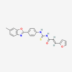 molecular formula C22H17N3O3S B3713923 (2E)-3-(furan-2-yl)-N-{[4-(6-methyl-1,3-benzoxazol-2-yl)phenyl]carbamothioyl}prop-2-enamide 