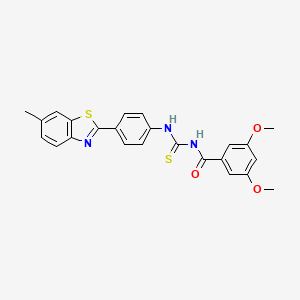 molecular formula C24H21N3O3S2 B3713929 3,5-dimethoxy-N-{[4-(6-methyl-1,3-benzothiazol-2-yl)phenyl]carbamothioyl}benzamide 