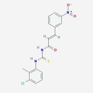 molecular formula C17H14ClN3O3S B3713947 (2E)-N-[(3-chloro-2-methylphenyl)carbamothioyl]-3-(3-nitrophenyl)prop-2-enamide 