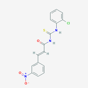 molecular formula C16H12ClN3O3S B3713965 (2E)-N-[(2-chlorophenyl)carbamothioyl]-3-(3-nitrophenyl)prop-2-enamide 