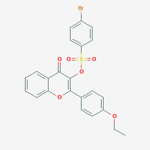molecular formula C23H17BrO6S B371397 2-(4-Ethoxyphenyl)-4-oxo-4H-chromen-3-yl 4-bromobenzenesulfonate CAS No. 298217-83-1