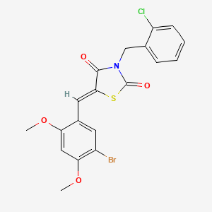 molecular formula C19H15BrClNO4S B3713971 5-(5-bromo-2,4-dimethoxybenzylidene)-3-(2-chlorobenzyl)-1,3-thiazolidine-2,4-dione 