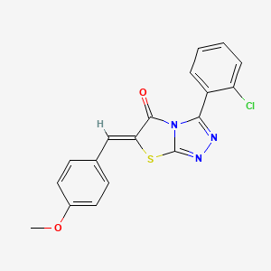 molecular formula C18H12ClN3O2S B3713999 (6Z)-3-(2-Chlorophenyl)-6-[(4-methoxyphenyl)methylidene]-5H,6H-[1,2,4]triazolo[3,4-B][1,3]thiazol-5-one 