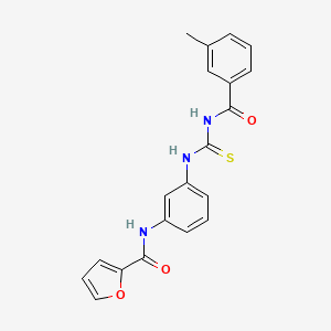 molecular formula C20H17N3O3S B3714009 N-[3-({[(3-METHYLPHENYL)FORMAMIDO]METHANETHIOYL}AMINO)PHENYL]FURAN-2-CARBOXAMIDE 