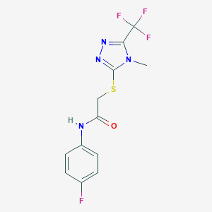 N-(4-fluorophenyl)-2-{[4-methyl-5-(trifluoromethyl)-4H-1,2,4-triazol-3-yl]sulfanyl}acetamide