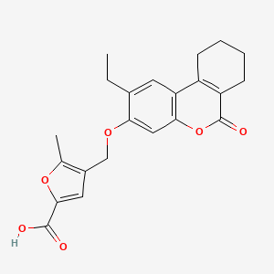 4-[({2-ETHYL-6-OXO-6H,7H,8H,9H,10H-CYCLOHEXA[C]CHROMEN-3-YL}OXY)METHYL]-5-METHYLFURAN-2-CARBOXYLIC ACID