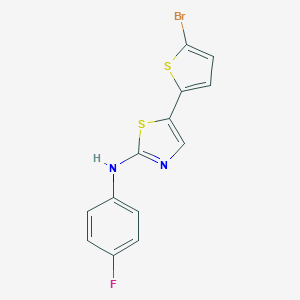 molecular formula C13H8BrFN2S2 B371402 5-(5-bromothiophen-2-yl)-N-(4-fluorophenyl)-1,3-thiazol-2-amine CAS No. 297150-31-3