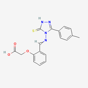 [2-({[3-mercapto-5-(4-methylphenyl)-4H-1,2,4-triazol-4-yl]imino}methyl)phenoxy]acetic acid