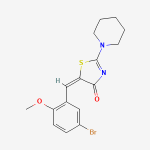 (5E)-5-[(5-bromo-2-methoxyphenyl)methylidene]-2-piperidin-1-yl-1,3-thiazol-4-one