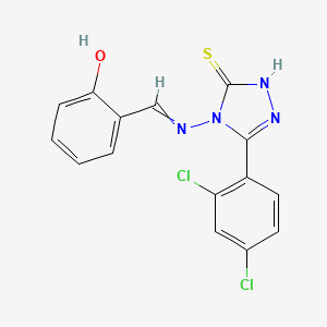 2-({[3-(2,4-dichlorophenyl)-5-mercapto-4H-1,2,4-triazol-4-yl]imino}methyl)phenol