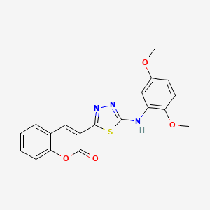 molecular formula C19H15N3O4S B3714054 3-{5-[(2,5-dimethoxyphenyl)amino]-1,3,4-thiadiazol-2-yl}-2H-chromen-2-one 