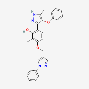 2-methyl-6-(5-methyl-4-phenoxy-1H-pyrazol-3-yl)-3-[(1-phenyl-1H-pyrazol-4-yl)methoxy]phenol