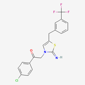 1-(4-chlorophenyl)-2-[2-imino-5-[3-(trifluoromethyl)benzyl]-1,3-thiazol-3(2H)-yl]ethanone