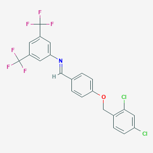 molecular formula C22H13Cl2F6NO B371410 N-((4-((2,4-Dichlorobenzyl)oxy)phenyl)methylene)-3,5-bis(trifluoromethyl)aniline CAS No. 297149-81-6