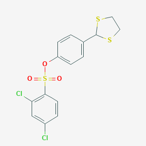 molecular formula C15H12Cl2O3S3 B371411 4-(1,3-Dithiolan-2-yl)phenyl 2,4-dichlorobenzenesulfonate CAS No. 298218-19-6
