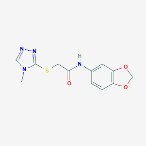 N-(1,3-benzodioxol-5-yl)-2-[(4-methyl-4H-1,2,4-triazol-3-yl)sulfanyl]acetamide