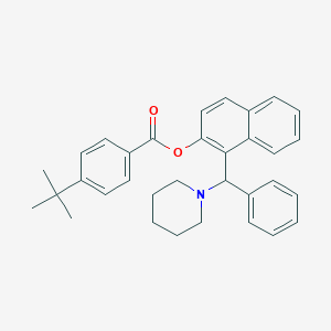 molecular formula C33H35NO2 B371417 1-(Phenyl(piperidino)methyl)-2-naphthyl 4-(tert-butyl)benzenecarboxylate CAS No. 301193-80-6