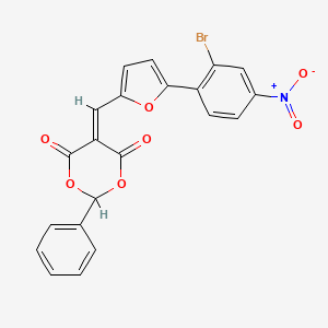 molecular formula C21H12BrNO7 B3714172 5-{[5-(2-Bromo-4-nitrophenyl)furan-2-yl]methylidene}-2-phenyl-1,3-dioxane-4,6-dione 