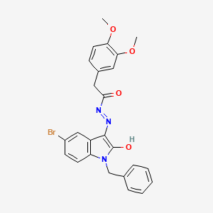 N'-(1-benzyl-5-bromo-2-oxo-1,2-dihydro-3H-indol-3-ylidene)-2-(3,4-dimethoxyphenyl)acetohydrazide