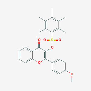 molecular formula C27H26O6S B371422 2-(4-methoxyphenyl)-4-oxo-4H-chromen-3-yl 2,3,4,5,6-pentamethylbenzenesulfonate CAS No. 301193-63-5