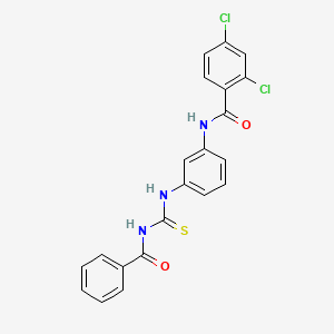 molecular formula C21H15Cl2N3O2S B3714222 2,4-dichloro-N-(3-{[(phenylcarbonyl)carbamothioyl]amino}phenyl)benzamide 