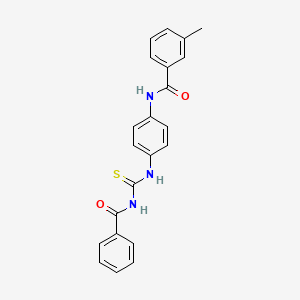 molecular formula C22H19N3O2S B3714229 3-methyl-N-(4-{[(phenylcarbonyl)carbamothioyl]amino}phenyl)benzamide 