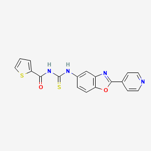 N-[(2-pyridin-4-yl-1,3-benzoxazol-5-yl)carbamothioyl]thiophene-2-carboxamide