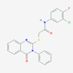 N-(3-chloro-4-fluorophenyl)-2-[(4-oxo-3-phenyl-3,4-dihydroquinazolin-2-yl)sulfanyl]acetamide