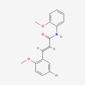 molecular formula C17H16BrNO3 B3714271 (E)-3-(5-bromo-2-methoxyphenyl)-N-(2-methoxyphenyl)prop-2-enamide 