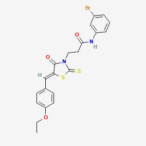 molecular formula C21H19BrN2O3S2 B3714275 N-(3-bromophenyl)-3-[(5Z)-5-[(4-ethoxyphenyl)methylidene]-4-oxo-2-sulfanylidene-1,3-thiazolidin-3-yl]propanamide 