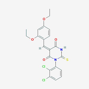 molecular formula C21H18Cl2N2O4S B3714283 1-(2,3-dichlorophenyl)-5-(2,4-diethoxybenzylidene)-2-thioxodihydro-4,6(1H,5H)-pyrimidinedione 