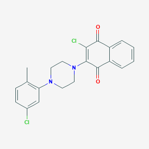 molecular formula C21H18Cl2N2O2 B371432 2-Chloro-3-[4-(5-chloro-2-methylphenyl)piperazin-1-yl]naphthalene-1,4-dione CAS No. 329778-22-5