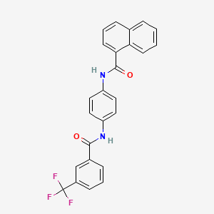 molecular formula C25H17F3N2O2 B3714328 N-[4-[[3-(trifluoromethyl)benzoyl]amino]phenyl]naphthalene-1-carboxamide 