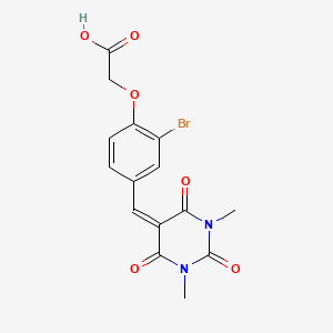 molecular formula C15H13BrN2O6 B3714329 {2-bromo-4-[(1,3-dimethyl-2,4,6-trioxotetrahydropyrimidin-5(2H)-ylidene)methyl]phenoxy}acetic acid 