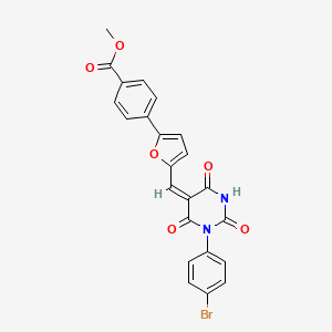 methyl 4-(5-{(E)-[1-(4-bromophenyl)-2,4,6-trioxotetrahydropyrimidin-5(2H)-ylidene]methyl}furan-2-yl)benzoate