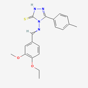 4-[(1Z)-2-(4-ethoxy-3-methoxyphenyl)-1-azavinyl]-5-(4-methylphenyl)-1,2,4-tria zole-3-thiol