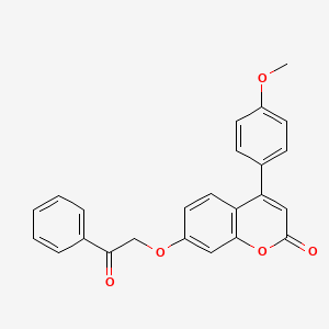 molecular formula C24H18O5 B3714385 4-(4-methoxyphenyl)-7-(2-oxo-2-phenylethoxy)-2H-chromen-2-one 