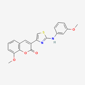 molecular formula C20H16N2O4S B3714398 8-methoxy-3-{2-[(3-methoxyphenyl)amino]-1,3-thiazol-4-yl}-2H-chromen-2-one 