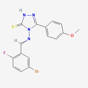 4-[(5-bromo-2-fluorobenzylidene)amino]-5-(4-methoxyphenyl)-4H-1,2,4-triazole-3-thiol