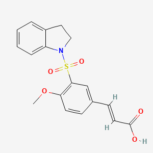 molecular formula C18H17NO5S B3714437 3-[3-(2,3-dihydro-1H-indol-1-ylsulfonyl)-4-methoxyphenyl]acrylic acid 