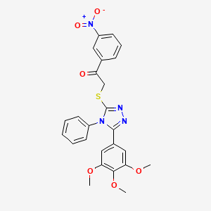 molecular formula C25H22N4O6S B3714451 1-(3-nitrophenyl)-2-{[4-phenyl-5-(3,4,5-trimethoxyphenyl)-4H-1,2,4-triazol-3-yl]thio}ethanone 