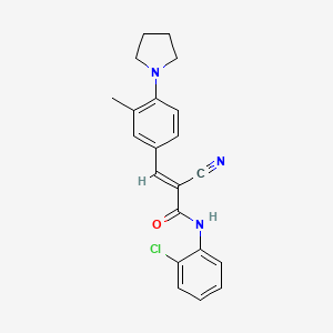 (2E)-N-(2-chlorophenyl)-2-cyano-3-[3-methyl-4-(pyrrolidin-1-yl)phenyl]prop-2-enamide