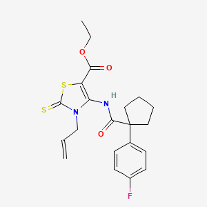 ethyl 3-allyl-4-({[1-(4-fluorophenyl)cyclopentyl]carbonyl}amino)-2-thioxo-2,3-dihydro-1,3-thiazole-5-carboxylate