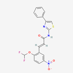 molecular formula C19H13F2N3O4S B3714475 3-[2-(difluoromethoxy)-5-nitrophenyl]-N-(4-phenyl-1,3-thiazol-2-yl)acrylamide 