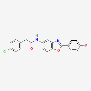 molecular formula C21H14ClFN2O2 B3714513 2-(4-chlorophenyl)-N-[2-(4-fluorophenyl)-1,3-benzoxazol-5-yl]acetamide 