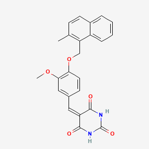 molecular formula C24H20N2O5 B3714575 5-[[3-Methoxy-4-[(2-methylnaphthalen-1-yl)methoxy]phenyl]methylidene]-1,3-diazinane-2,4,6-trione 