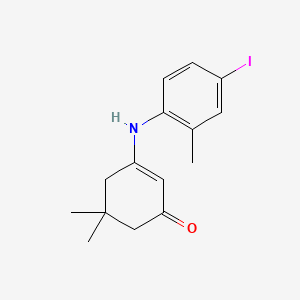 molecular formula C15H18INO B3714584 3-[(4-Iodo-2-methylphenyl)amino]-5,5-dimethylcyclohex-2-en-1-one 