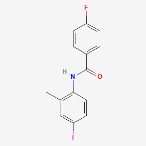 molecular formula C14H11FINO B3714590 4-fluoro-N-(4-iodo-2-methylphenyl)benzamide 