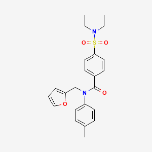 molecular formula C23H26N2O4S B3714632 4-(diethylsulfamoyl)-N-(furan-2-ylmethyl)-N-(4-methylphenyl)benzamide 